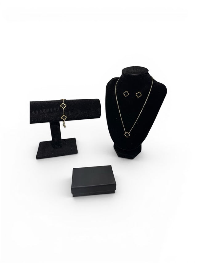 COMBO VAN CLEEF DORADO CON ROSA DORADO CON NEGRO DORADO CON BLANCO